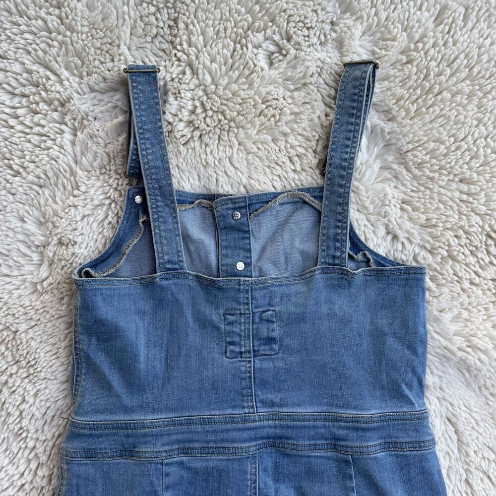 Wax Jeans Denim Overall Dress Button Front Knee Length Size Medium - Picture 6 of 10